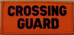 CROSSING GUARD Navy Blue on Orange 2 X 4 Front Panel Patch
